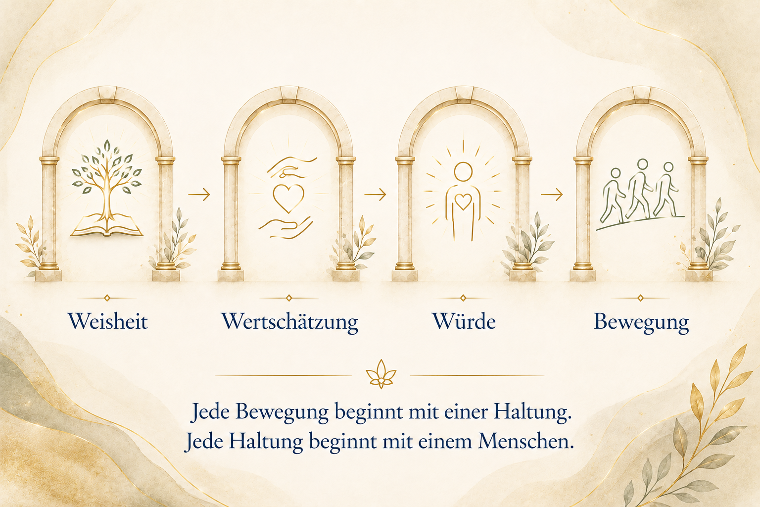 Von Weisheit über Wertschätzung und Würde zur Bewegung