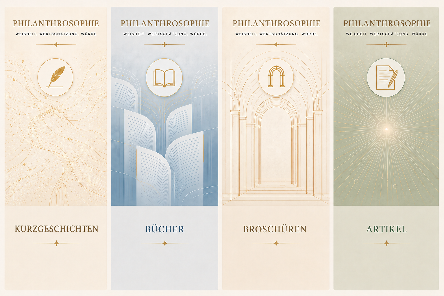 Schriften der Philanthrosophie: Kurzgeschichten, Bücher, Broschüren und Artikel